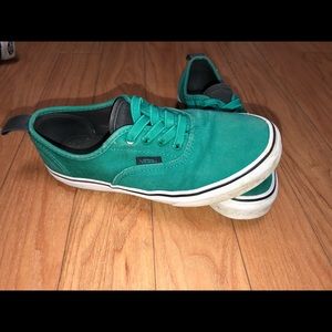 Green elastic lace vans